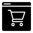 Icon mit Einkaufswagen – Symbol für Beratung und Vertrieb von IT-Hardware und Software