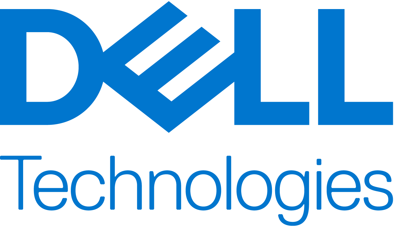 Geschrieben Dell Technologies in Blau