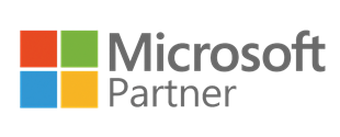 Links befindet sich das bunte Microsoft-Logo und rechts der Titel „Microsoft Partner”
